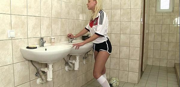  Sexy German football player masturbate